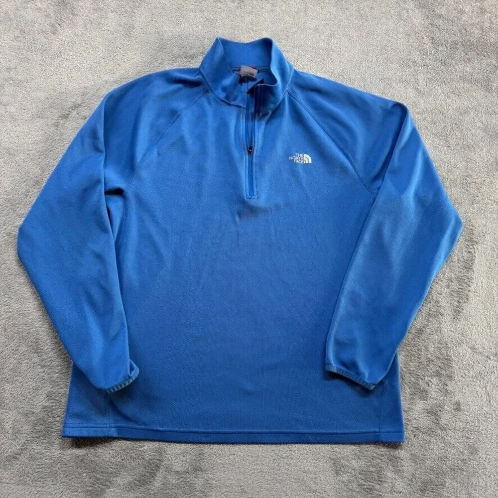The North Face Quarter Zip Pullover Sweatshirt Mens Blue Large‎ Casual Outdoor
